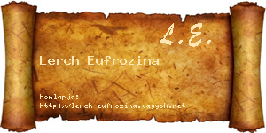 Lerch Eufrozina névjegykártya
